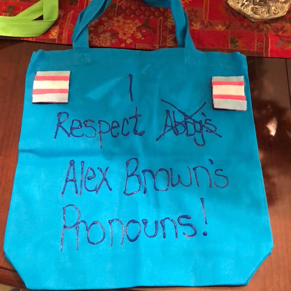 Fan/ trans pride support tote